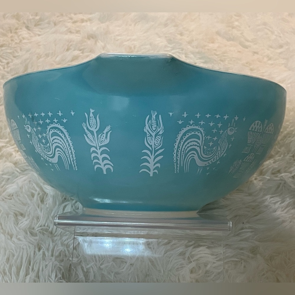 Vintage Pyrex Amish Butterprint Turquoise Cinderella Bowl 444 4QT Gorgeous! - Picture 4 of 10